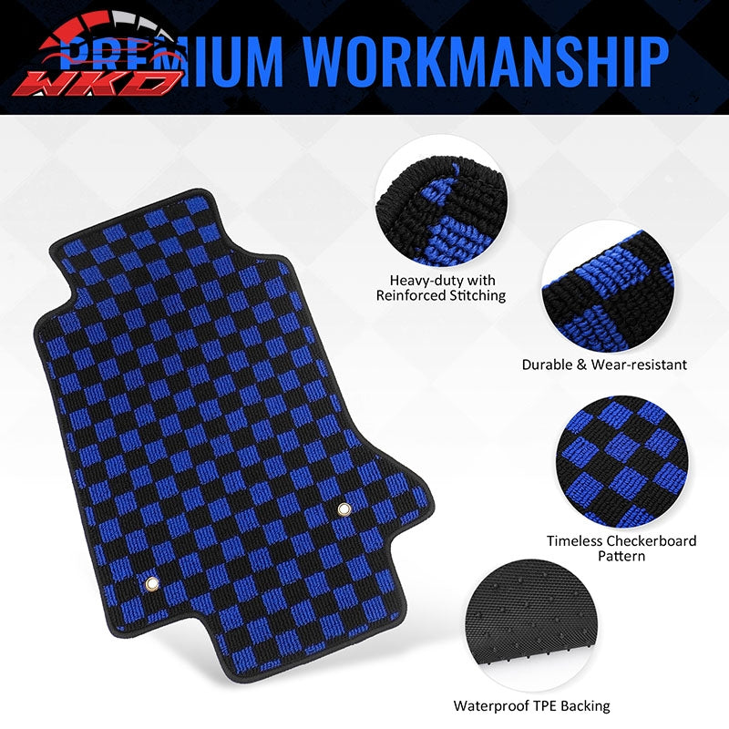 Wholesale 97-04 Chevrolet Corvette Car Floor Mats Checkered Carpets Black Blue Plaid - Wikond Auto