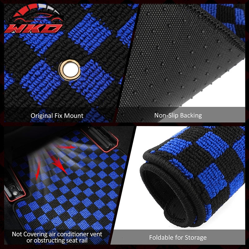 Wholesale 97-04 Chevrolet Corvette Car Floor Mats Checkered Carpets Black Blue Plaid - Wikond Auto