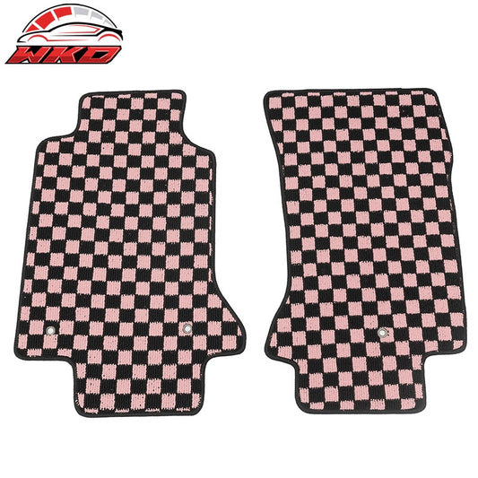 Wholesale 97-04 Chevrolet Corvette Car Floor Mats Checkered Carpets Black Pink Plaid - Wikond Auto