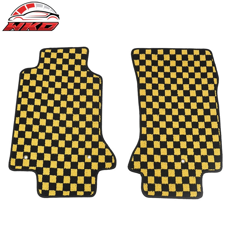 Wholesale 97-04 Chevrolet Corvette Car Floor Mats Checkered Carpet Black Yellow Plaid