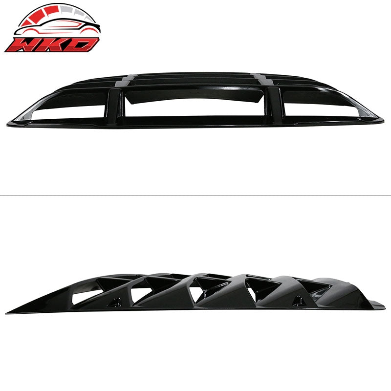 Fits 14-19 Chevy Corvette C7 Gloss Black Rear Window Louver Rain Wind Guard ABS