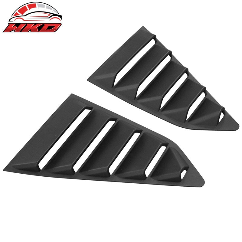 Fits 14-19 Chevy Corvette C7 Classic Style Side Window Louvers Pair Matte Black