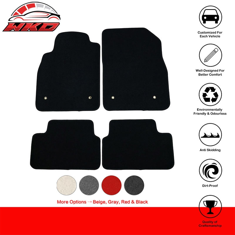 Fits 08-16 Chevrolet Cruze Floor Mats Nylon Black Non-Slip Auto Carpets 4PC Set