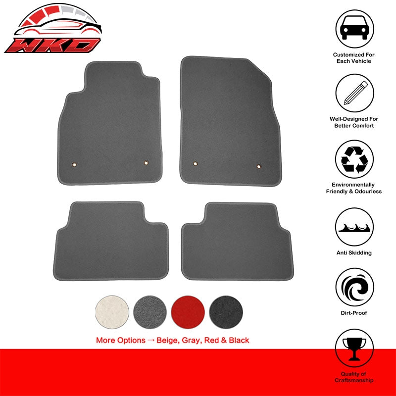 Fits 08-16 Chevrolet Cruze Floor Mats Nylon Grey Non-Slip Auto Carpets 4PC Set