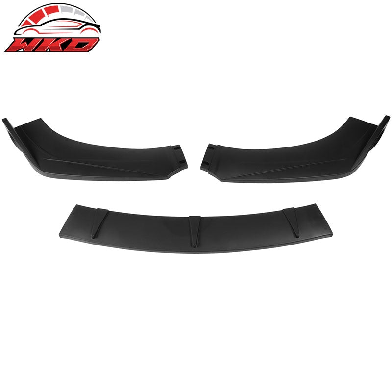 Fits 16-18 Chevrolet Cruze Front Bumper Lip Spoiler 3PC PP Splitter Matte Black