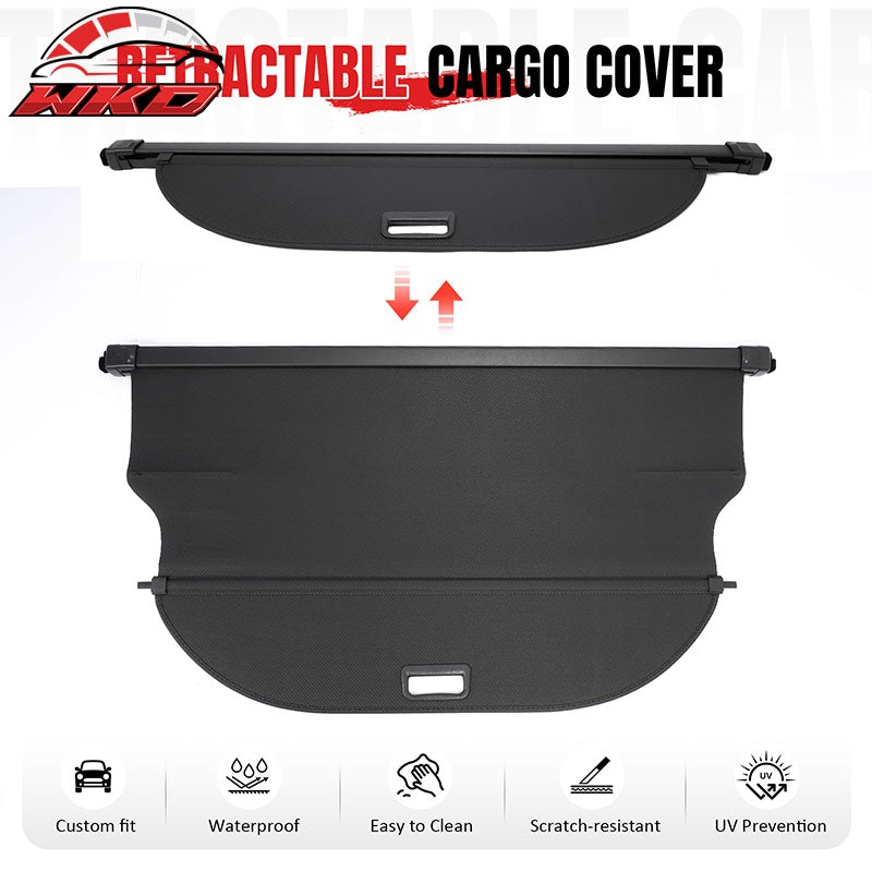Fits 24-26 Chevrolet Equinox EV Retractable Cargo Cover Carbon Fiber Texture