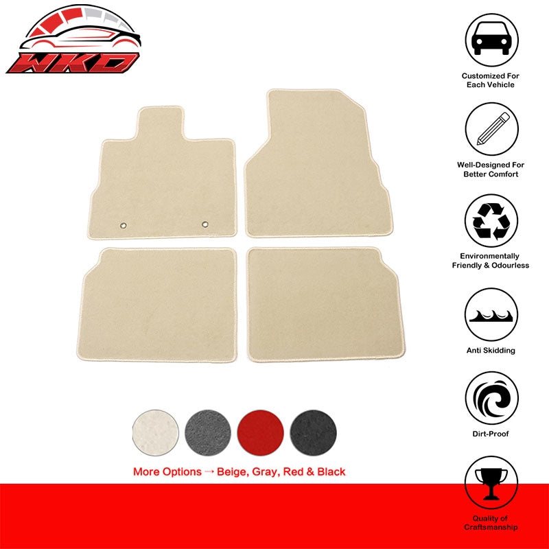 Fits 10-17 Chevrolet Equinox Beige Floor Mats Liner Front Rear Nylon Carpet 4PCS