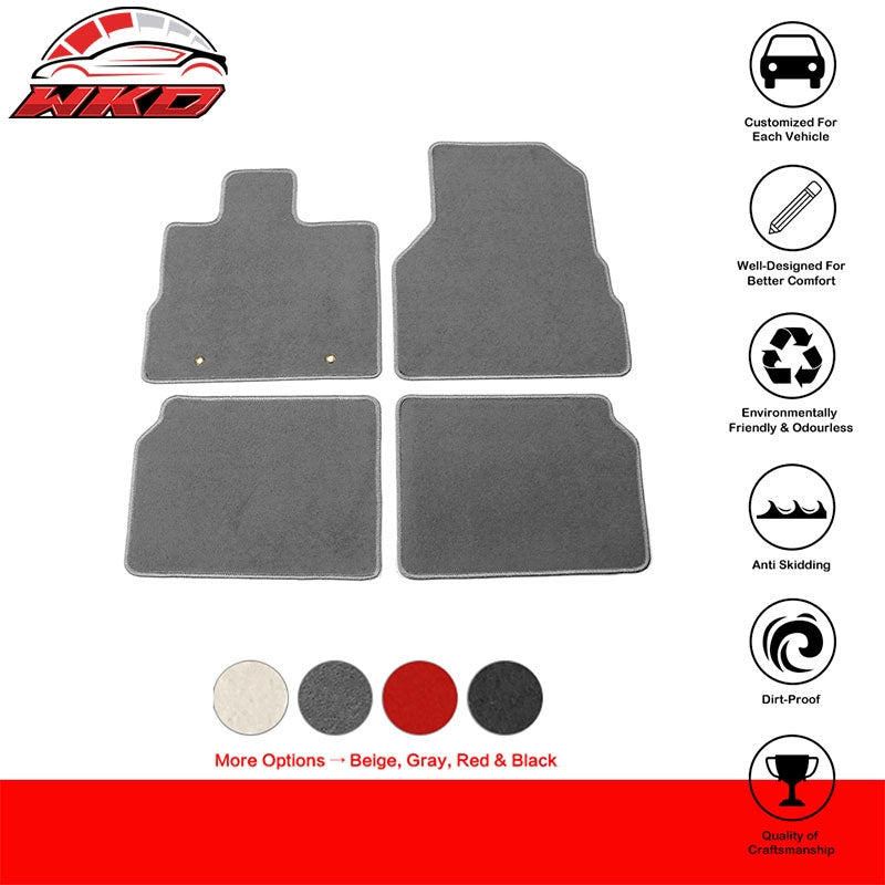 Fits 10-17 Chevrolet Equinox Floor Mats Liner Front Rear Nylon Grey Carpets 4PC