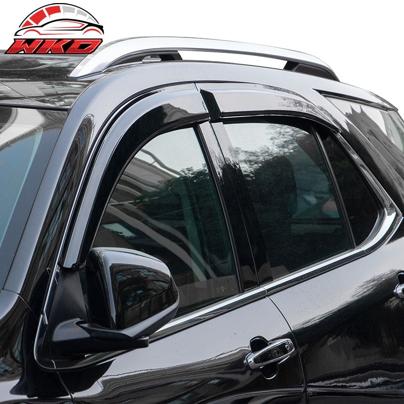 Fits 18-24 Chevy Equinox Window Visor Smoke Acrylic Sun Guard Rain Deflector 4Pc