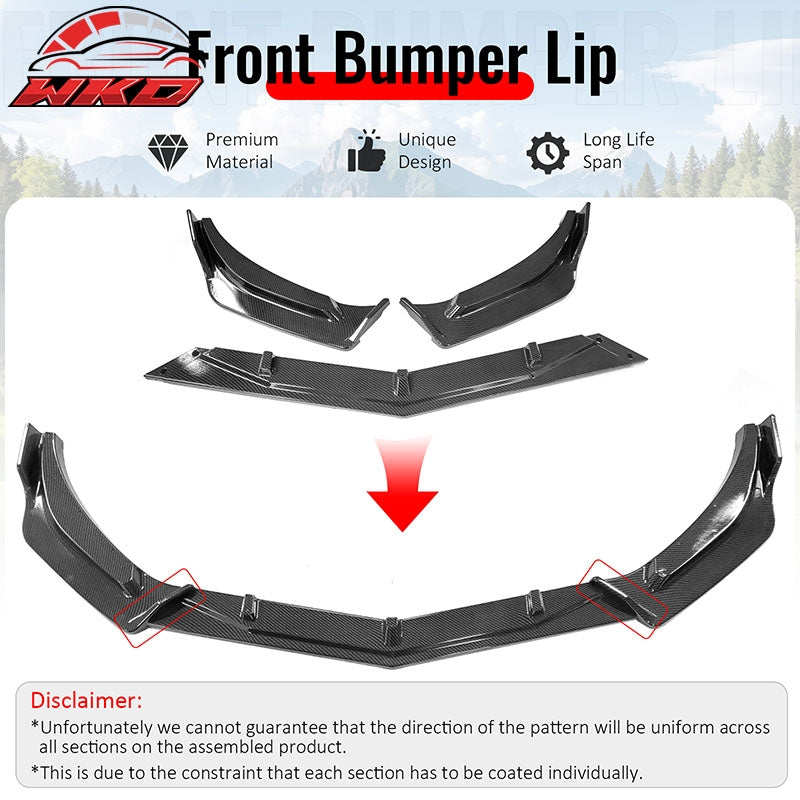 Wholesale For 19-25 Chevrolet Malibu IKON Front Bumper Lip Chin Spoiler Carbon Fiber Print - Wikond Auto