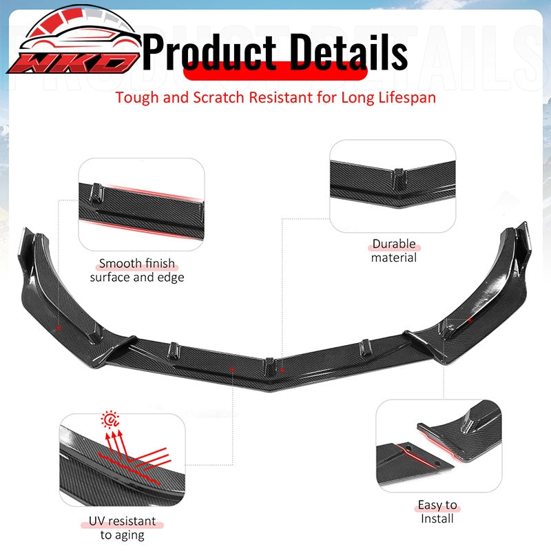 Wholesale For 19-25 Chevrolet Malibu IKON Front Bumper Lip Chin Spoiler Carbon Fiber Print - Wikond Auto