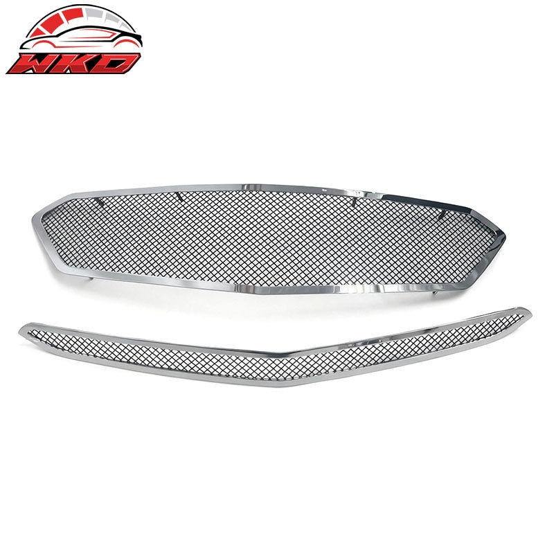 Wholesale 16-18 Chevrolet Malibu Mesh Style Front Bumper Upper + Center Grille Chrome