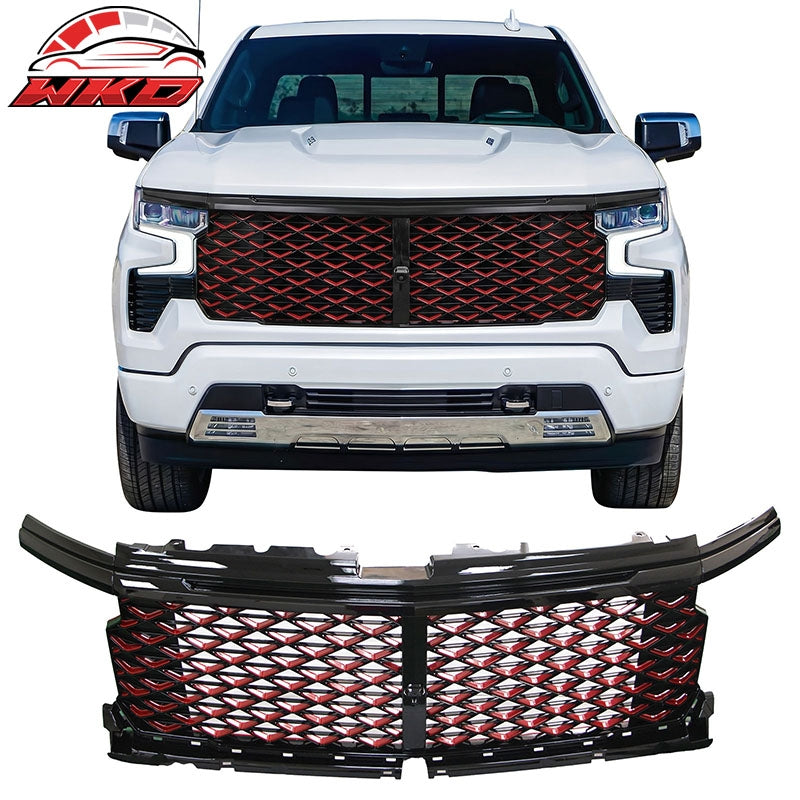 Fits 22-24 Chevrolet Silverado 1500 Bently Style Front Bumper Upper Mesh Grille