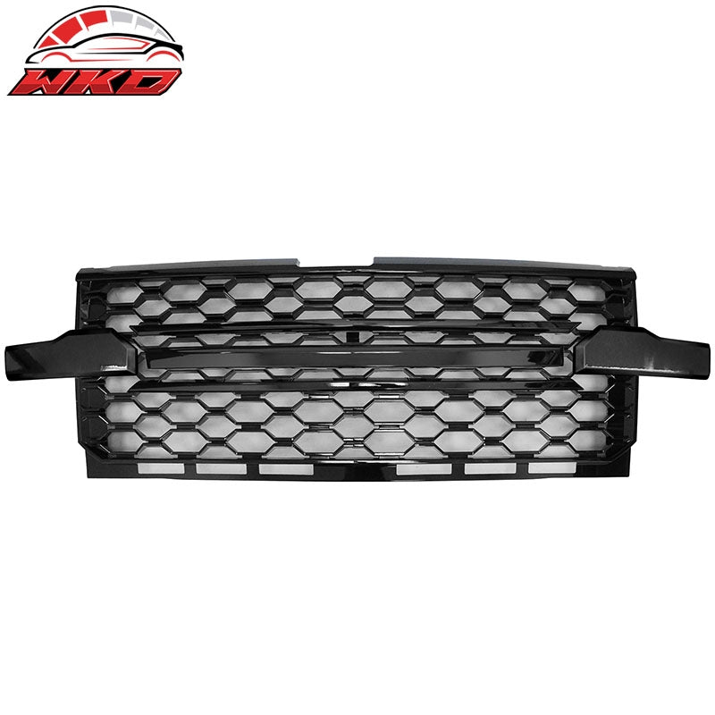 Wholesale 2019-2021 Chevrolet Silverado 1500 Gloss Black Front Bumper Hood Mesh Grille