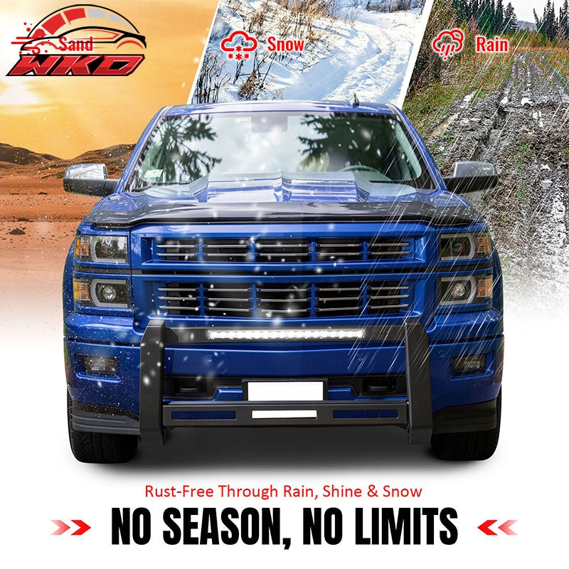 Fits 07-19 Chevrolet Silverado GMC Sierra 1500 Bull Bar Grille Guard W/LED Light