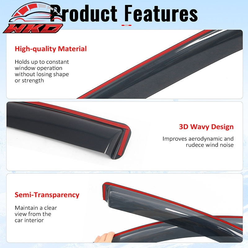 Fits 14-18 Chevrolet Silverado & GMC Sierra 1500 Crew In-Channel Window Visors