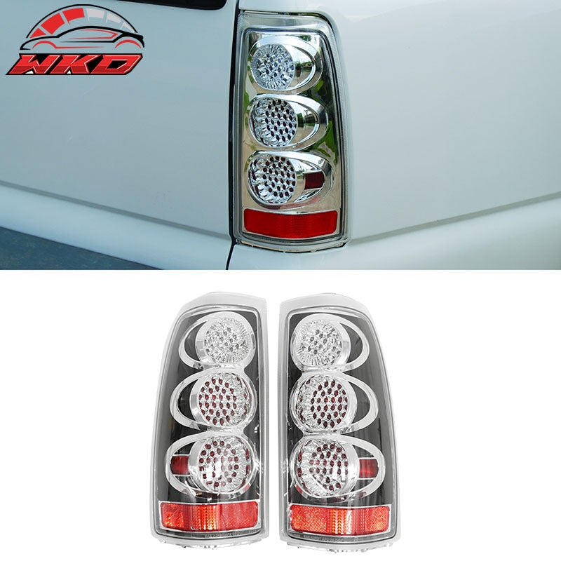 Fits 99-06 Chevrolet Silverado & GMC Sierra Tail Lights Rear Brake Lamps Chrome