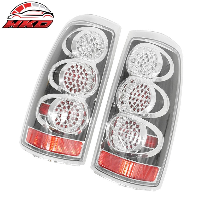Fits 99-06 Chevrolet Silverado & GMC Sierra Tail Lights Rear Brake Lamps Chrome