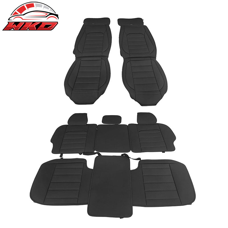 Wholesale 07-23 Silverado 1500 2500/3500HD Seat Covers Black PU Leather 5 Seats Set