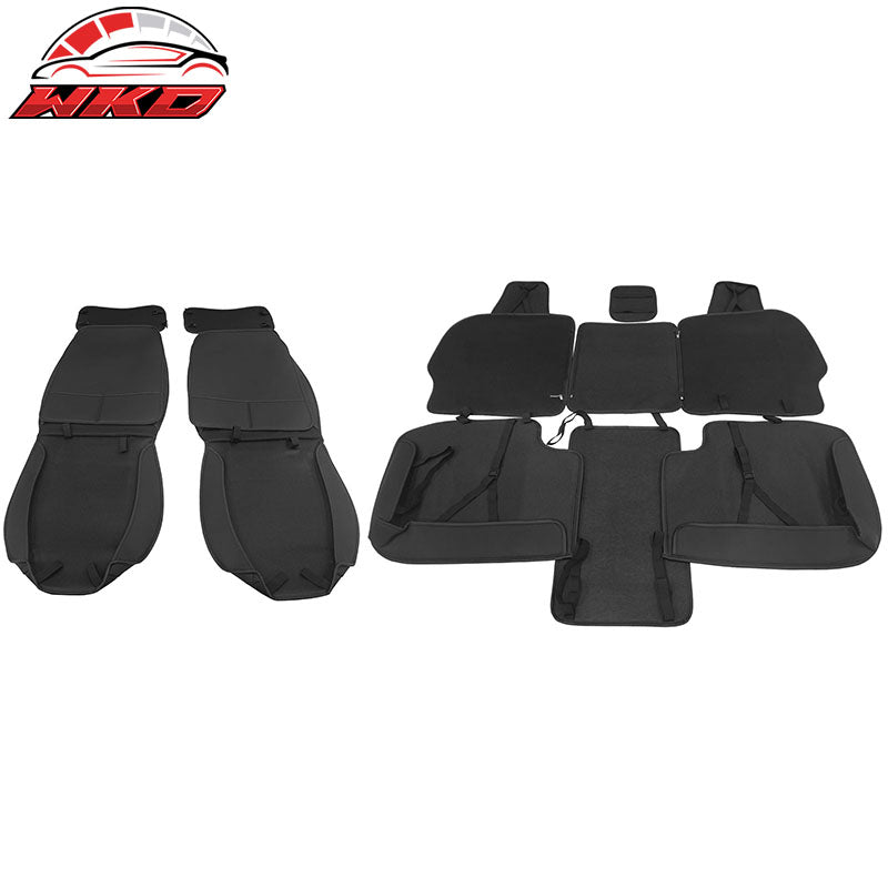 For 07-23 Silverado 1500 2500/3500HD Seat Covers Black&Brown PU Leather Full Set