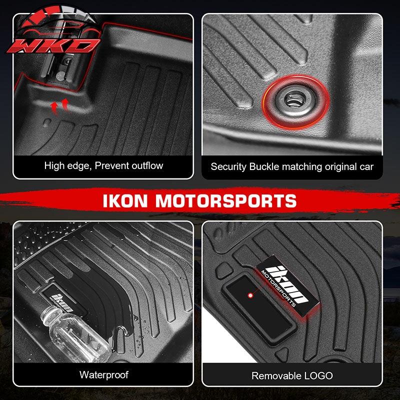 Fits 12-20 Chevrolet Sonic Floor Mats All Weather 3PCS Front 2nd Row Liners TPE