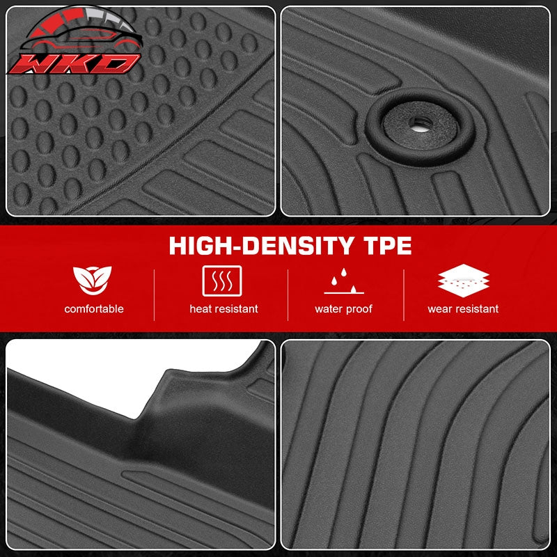 Fits 16-22 Chevrolet Spark Heavy Duty Floor Mats 3PCS Front 2nd Row Liners TPE