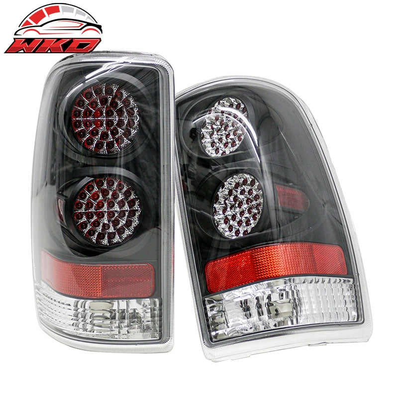Fits 00-06 Chevrolet Suburban Yukon Tahoe Tail Lights Black Housing Clear Lens
