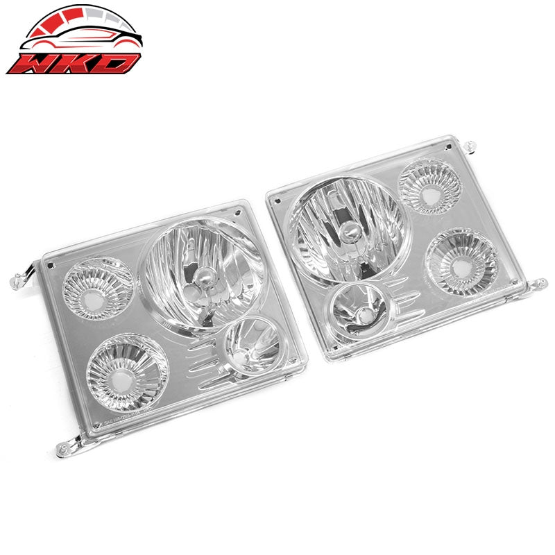 Fits 88-93 Chevy C/K 92-93 Chevy Blazer Chrome Bumper Head Lights Lamps Pair