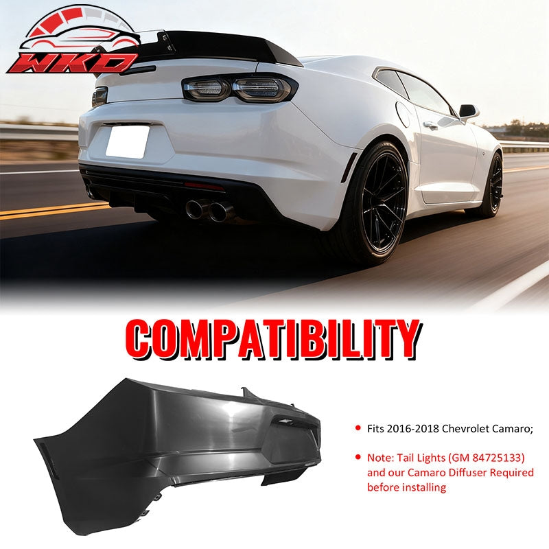 Fits 16-18 Chevy Camaro 19 ZL1 Style Fold Rear Bumper Cover Conversion PP