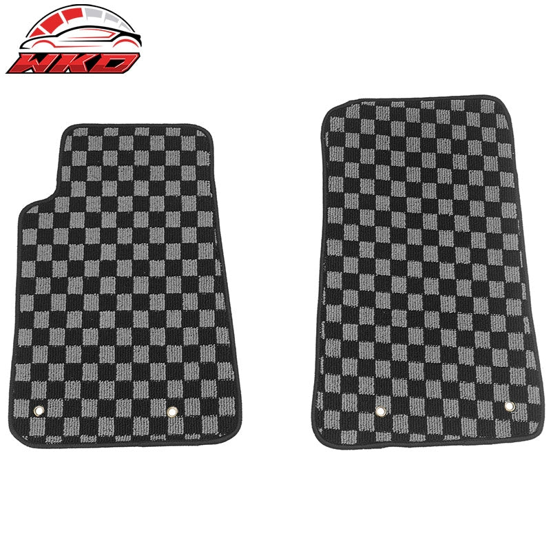 Wholesale 10-15 Chevy Camaro Floor Mats Non-Slip Carpets Checkered Black Gray Plaid