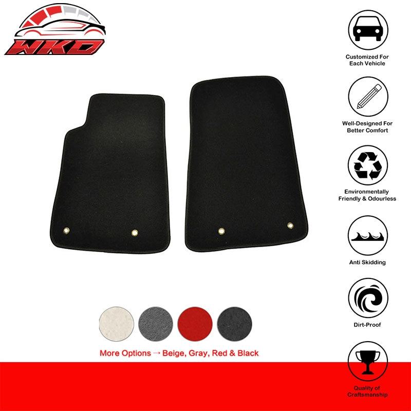 Fits 10-15 Chevy Camaro Floor Mats Nylon Black Non-Slip Auto Carpets 2PC Set