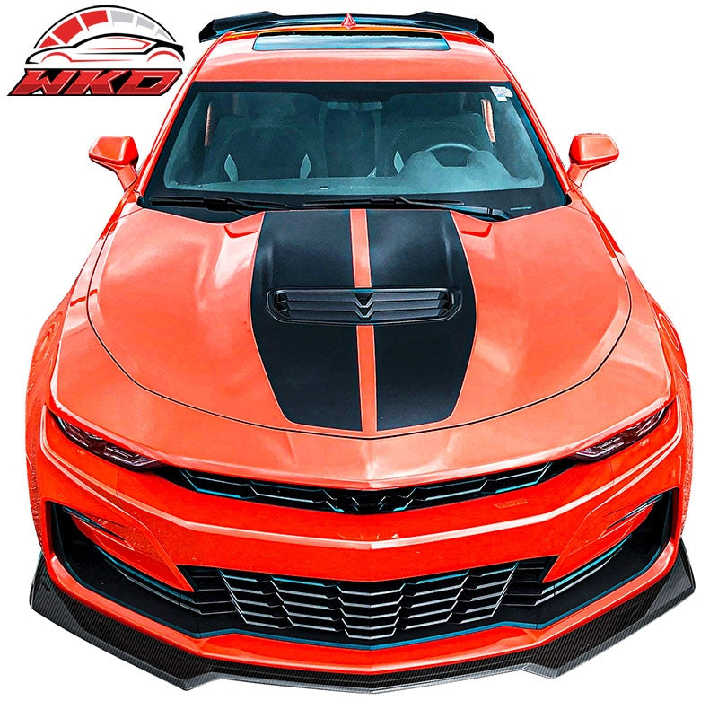 Fits 16-24 Chevy Camaro Front Bumper Lip 1LE Style Spoiler Matte Black Splitter