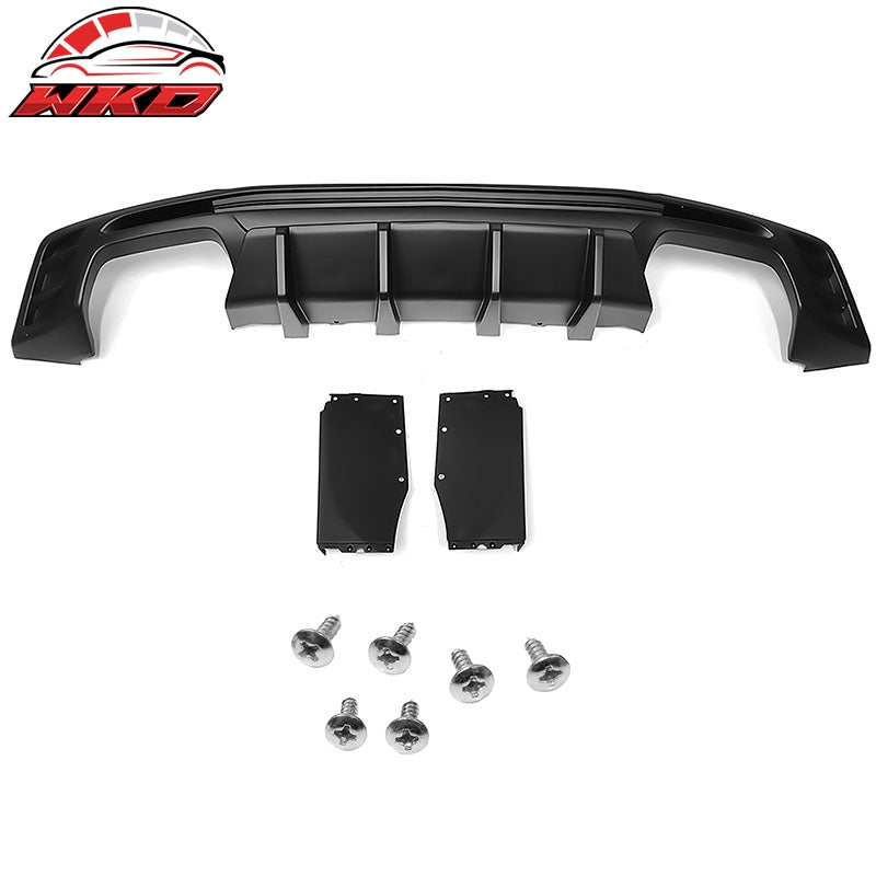 Fits 16-24 Chevy Camaro IKON Style 1PC Rear Bumper Lip Diffuser PP Matte Black