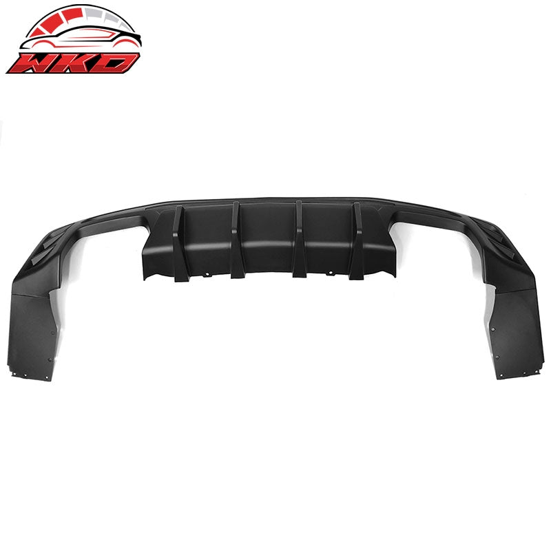 Fits 16-24 Chevy Camaro IKON Style 1PC Rear Bumper Lip Diffuser PP Matte Black