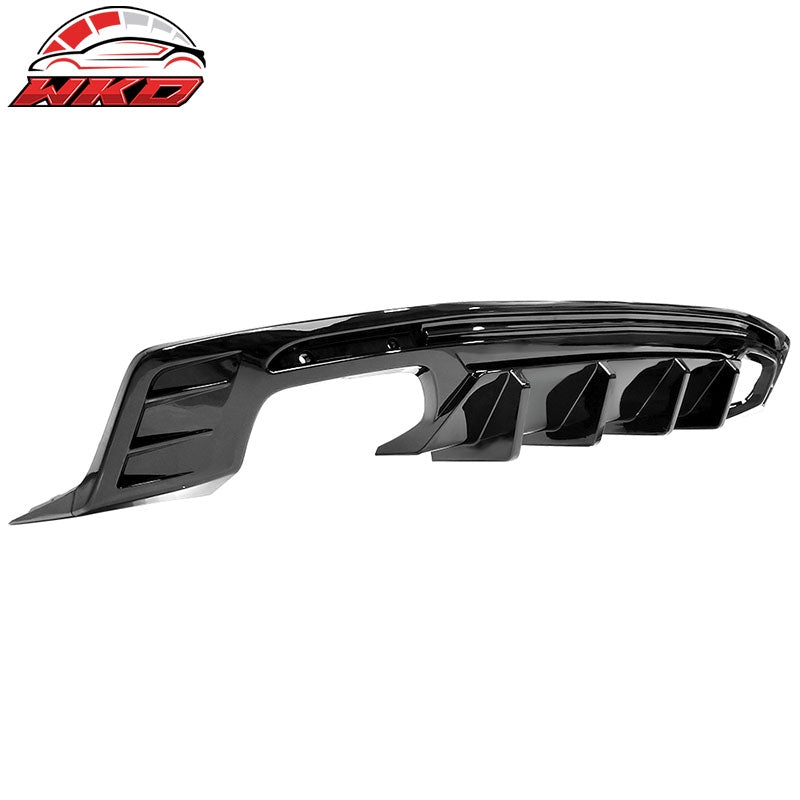 Fits 16-24 Chevy Camaro Ikon Style Rear Bumper Lip Diffuser 1PC Glossy Black PP