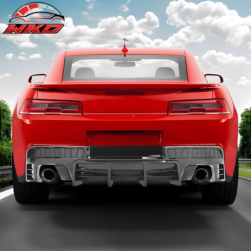 Fits 14-15 Chevy Camaro Ikon Style Rear Diffuser Bumper Lip Matte Black PP