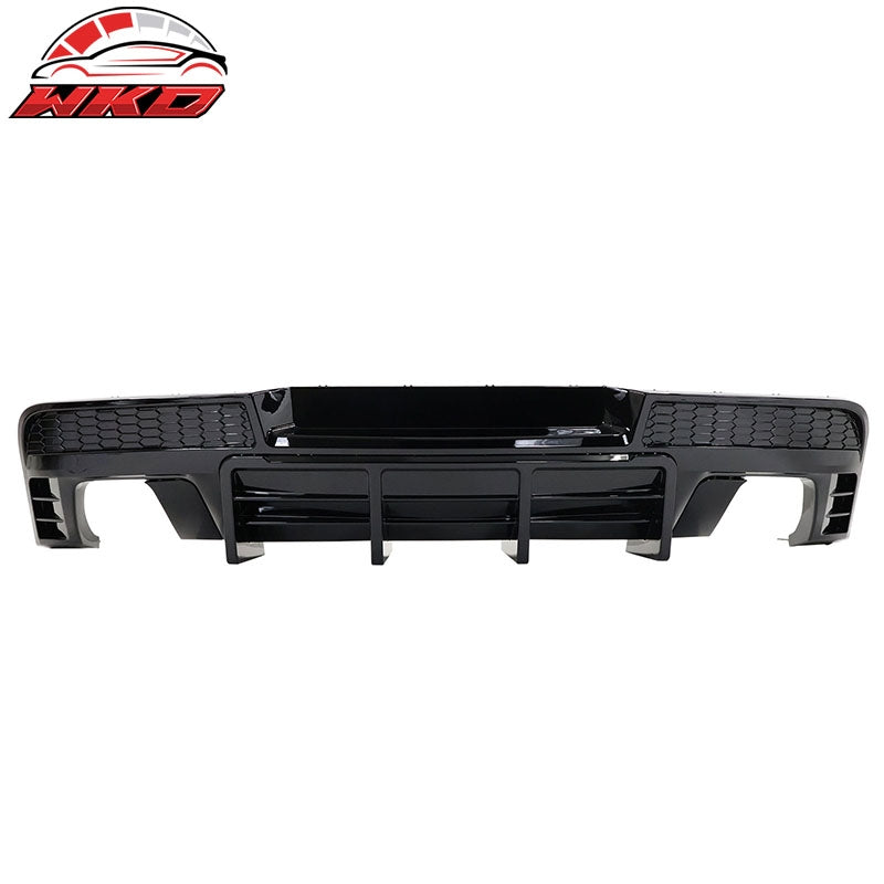 Fits 14-15 Chevy Camaro Ikon Style Rear Diffuser Bumper Lip Gloss Black PP