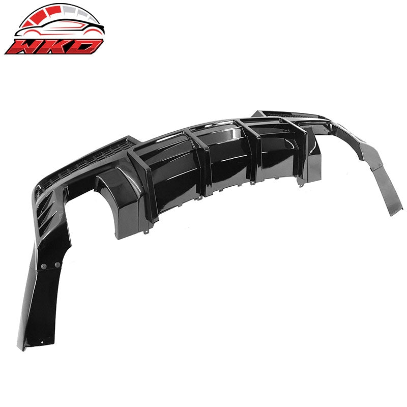 Fits 14-15 Chevy Camaro Ikon Style Rear Diffuser Bumper Lip Gloss Black PP
