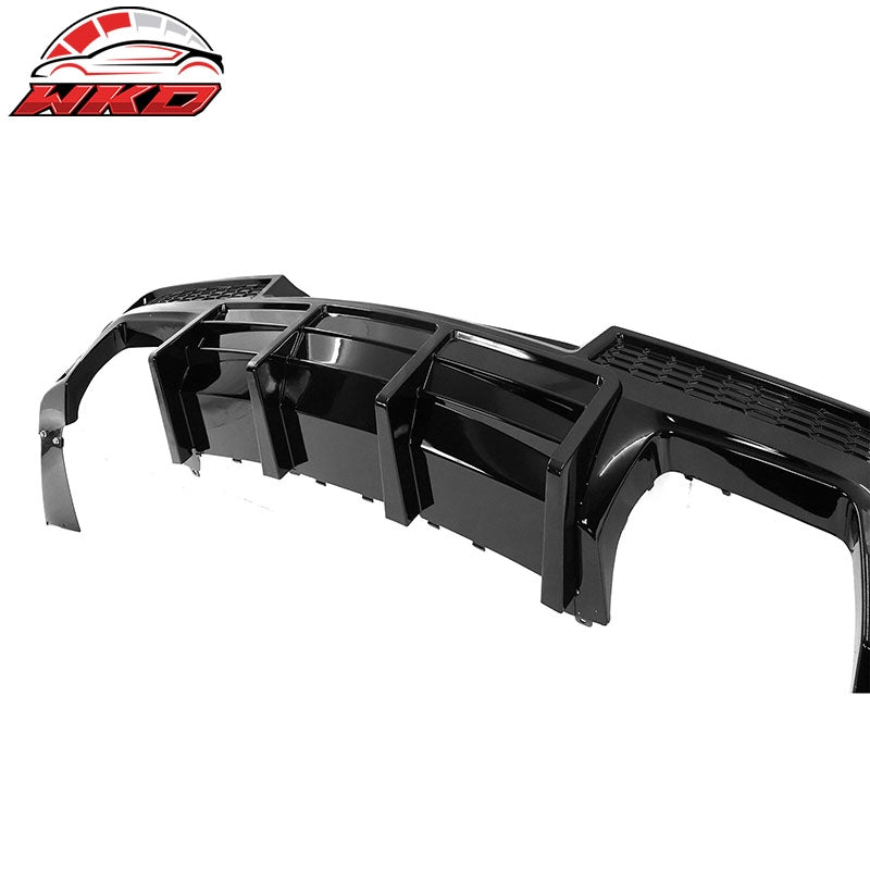 Fits 14-15 Chevy Camaro Ikon Style Rear Diffuser Bumper Lip Gloss Black PP
