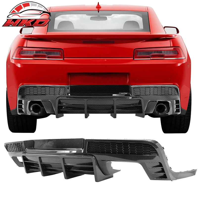 Wholesale 14-15 Chevy Camaro Ikon Style Rear Diffuser Bumper Lip Carbon Fiber Print PP
