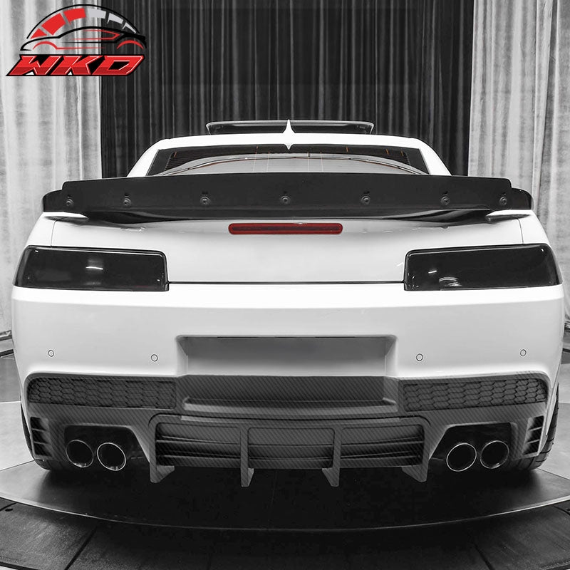 For 14-15 Chevy Camaro Ikon Style Rear Diffuser Bumper Lip Carbon Fiber Print PP