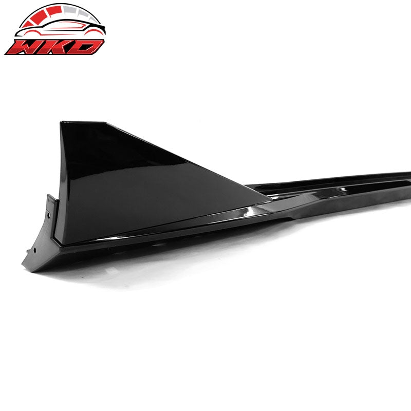 For 16-24 Chevy Camaro Ikon V3 Style Gloss Black Side Skirts Rocker Panel 4PC PP