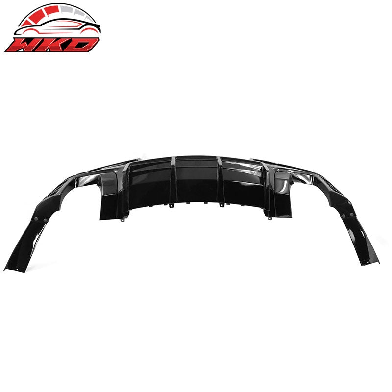 Fits 14-15 Chevy Camaro LT LS Ikon Gloss Black Rear Diffuser + Quad Exhaust Tips