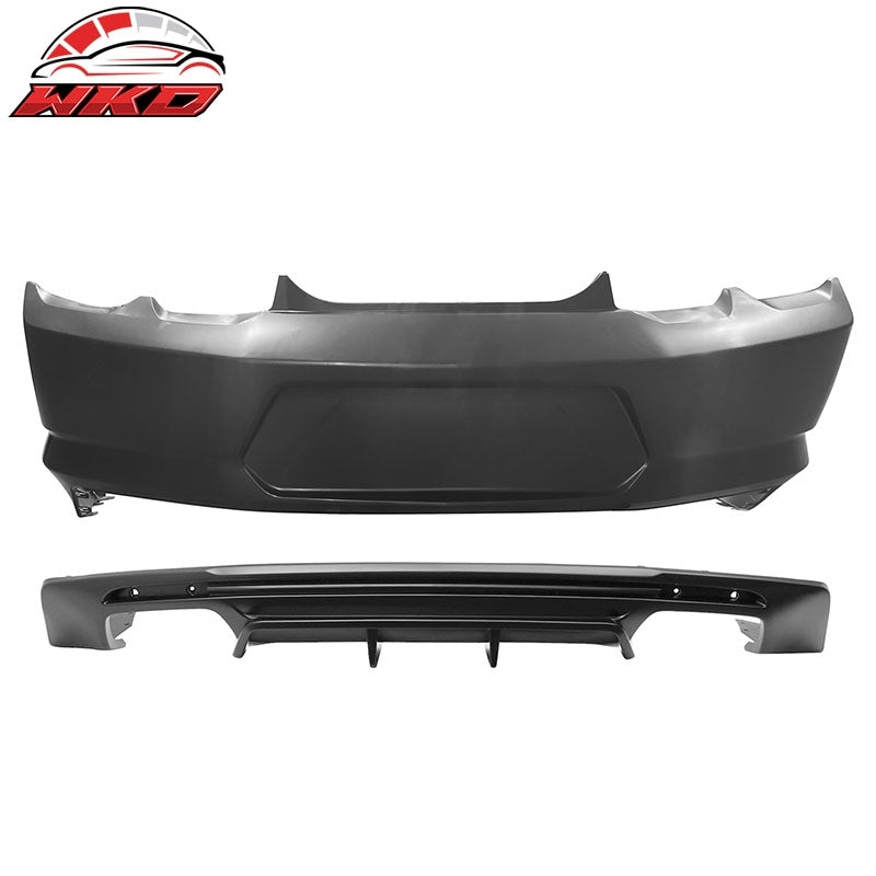 Fits 19-24 Chevy Camaro LT/LS/SS/ZL1 OE Style Rear Bumper Cover & Matte Diffuser