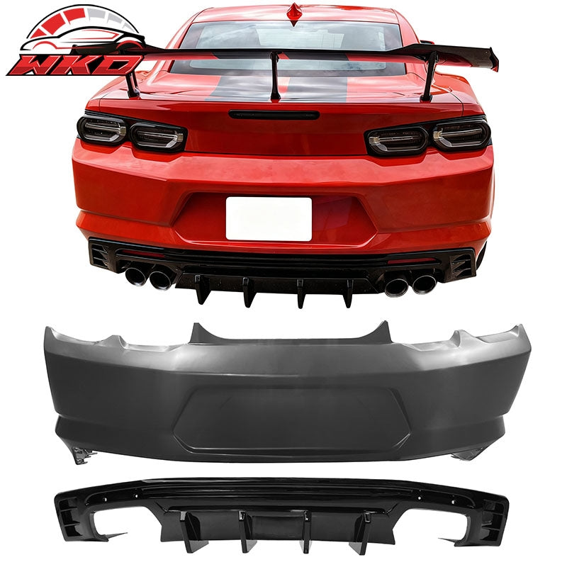 Wholesale 19-24 Chevy Camaro LT/LS/SS/ZL1 OE Rear Bumper Cover + IKON Gloss Diffuser