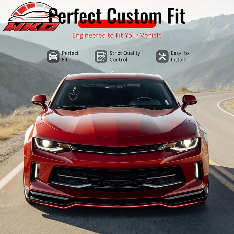 Wholesale 16-18 Chevy Camaro LT RS ZL1 PP Front Bumper Lip Chin Spoiler Gloss Black - Wikond Auto