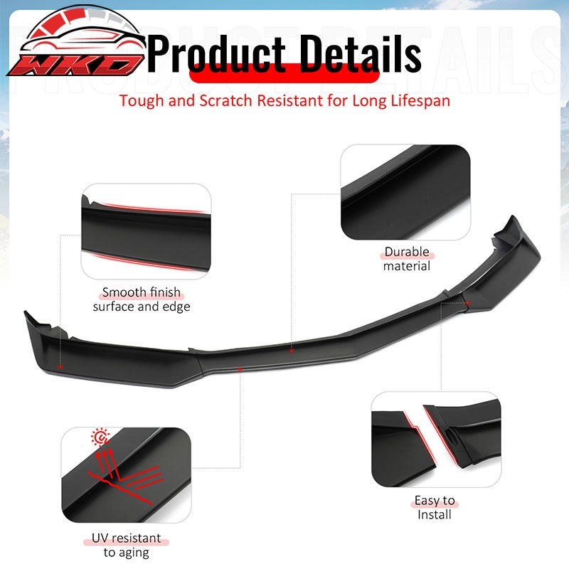 Wholesale 16-18 Chevy Camaro LT RS ZL1 PP Front Bumper Lip Chin Spoiler Matte Black - Wikond Auto
