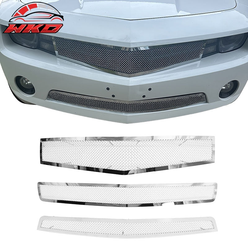 Fits 2010-2013 Chevy Camaro Perimeter Woven Mesh Lower + Upper Grille Insert
