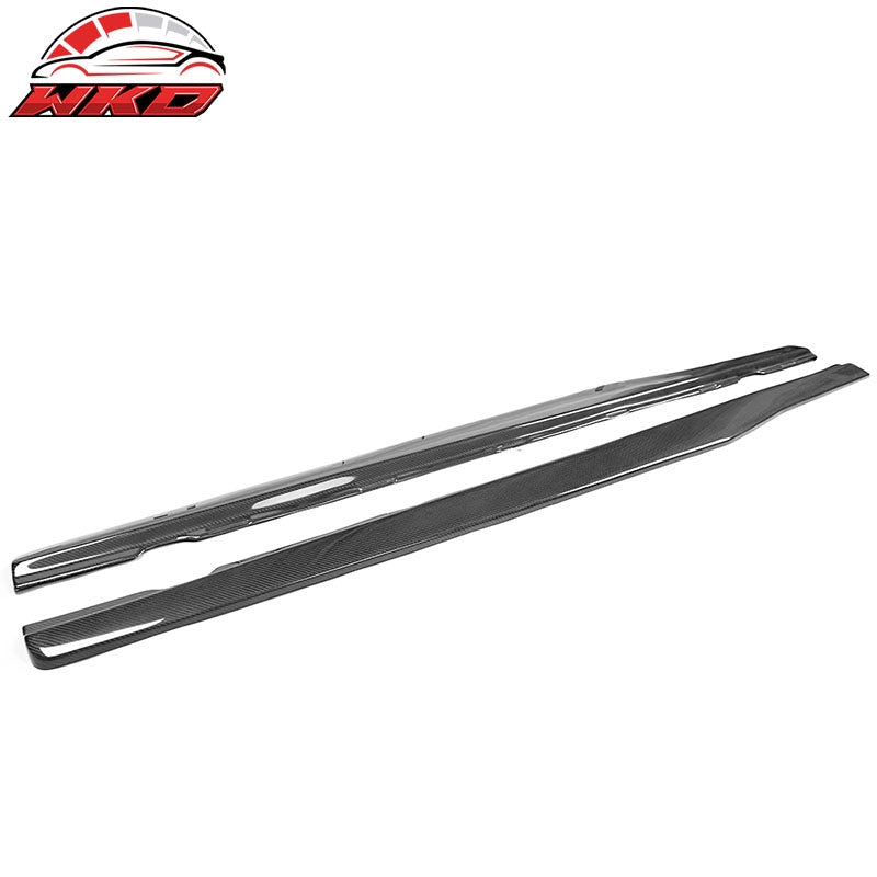 Wholesale 10-15 Chevy Camaro IKON Style Side Skirts Extension Lip 2PC - Carbon Fiber