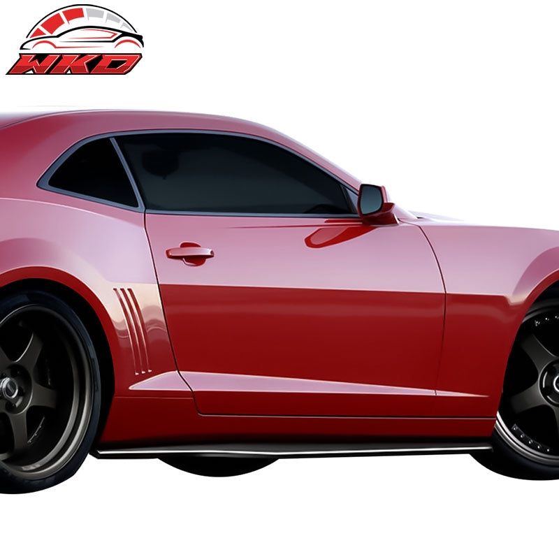 Fits 10-15 Chevy Camaro IKON Style Side Skirts Extension Lip 2PC - Carbon Fiber